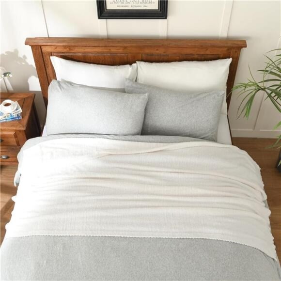 Super Soft Throw Blanket Lightweight Knit Fleece Blanket for Couch Bed Cream - Picture 2 of 7